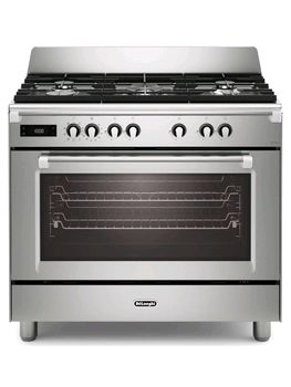 Delonghi Cookers Bassano 90cm Electric Multifunctional single cavity cooker with Gas hob Stainless Steel