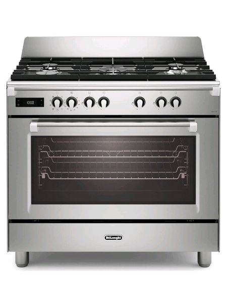 Bassano 90cm Electric Multifunctional single cavity cooker with Gas hob Stainless Steel