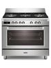 Bassano 90cm Electric Multifunctional single cavity cooker with Gas hob Stainless Steel