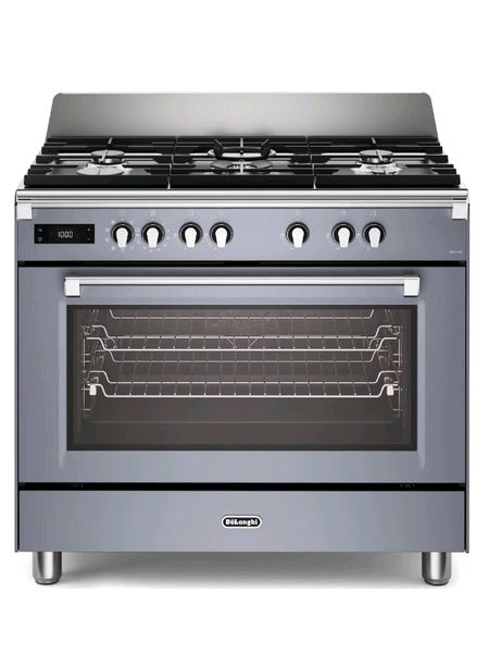 Bassano 90cm Electric Multifunctional single cavity cooker with Gas hob Slate Grey